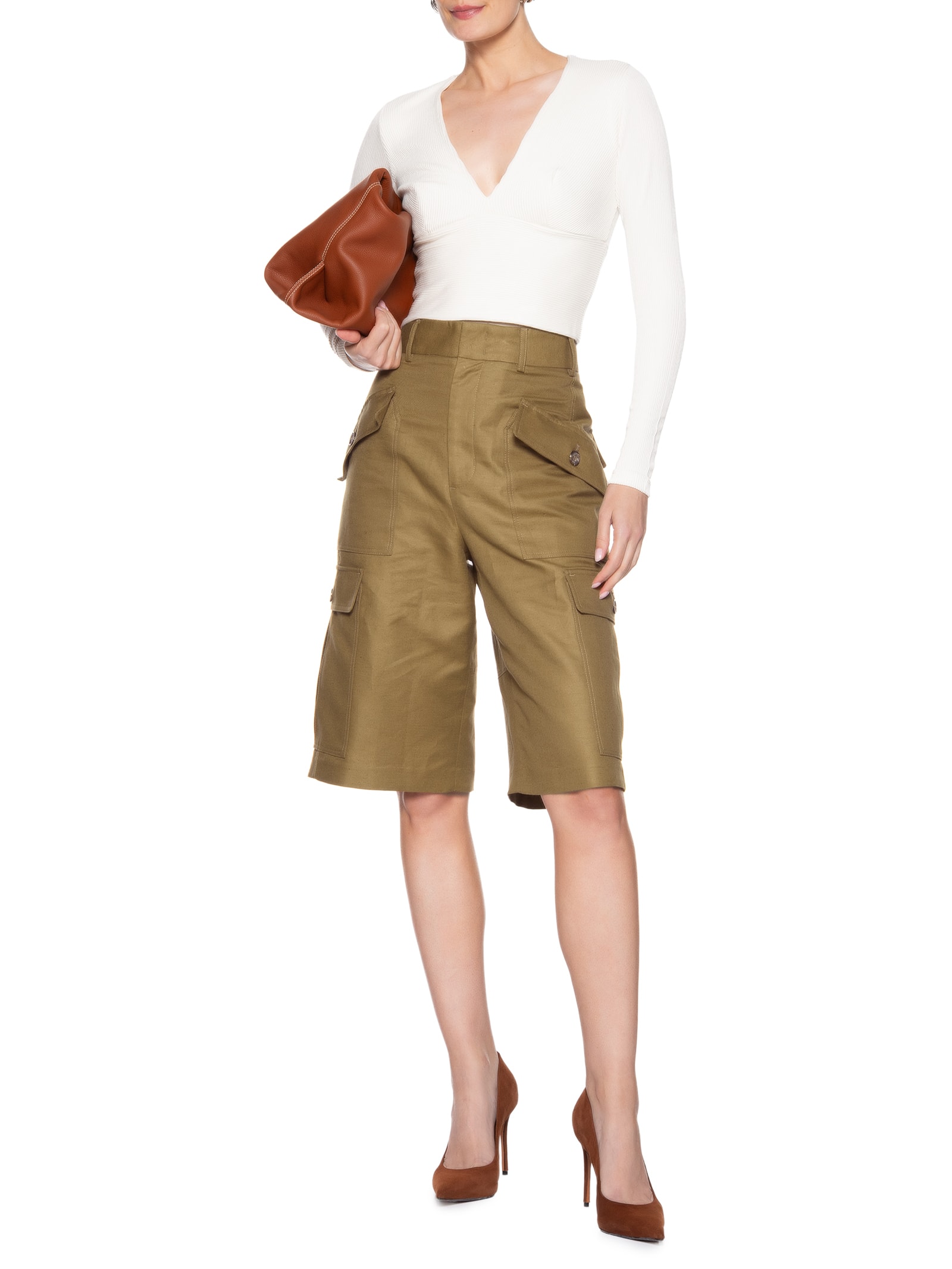 Blusa Feminina Decote V Manga Longa Branco Animale