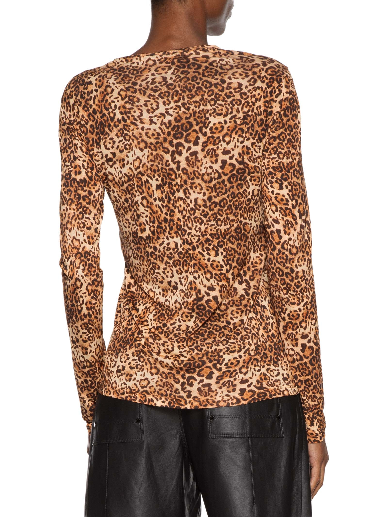 Blusa Feminina Decote V Manga Longa Onça Animal Print Animale