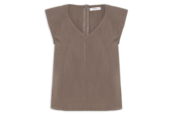Blusa Feminina Decote V - Marrom
