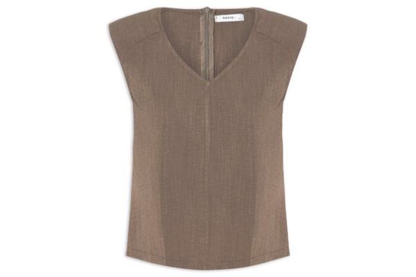 Blusa Feminina Decote V - Marrom
