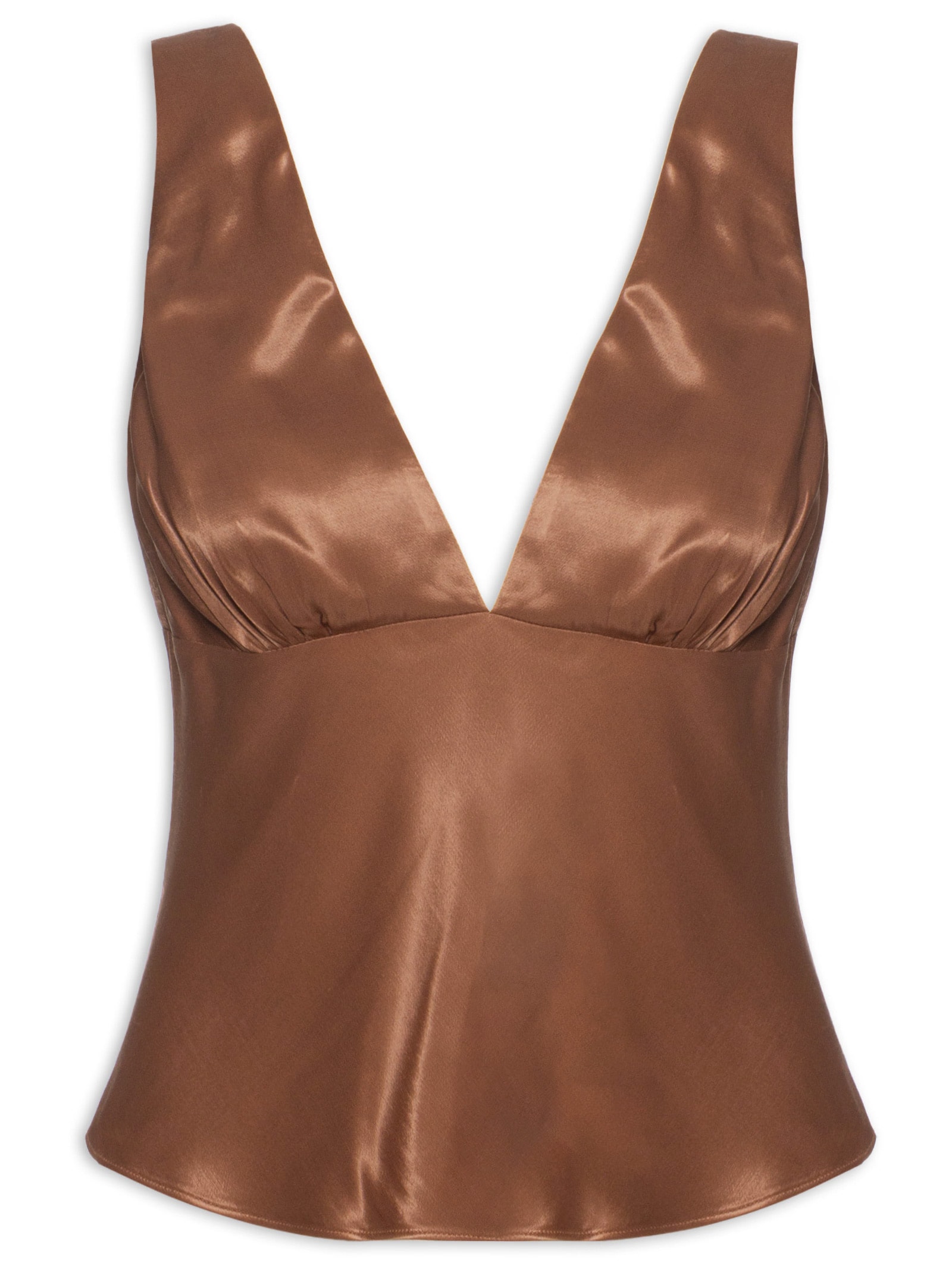 Blusa Feminina Decote V Marrom Farm