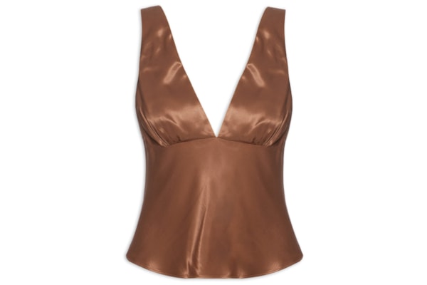 Blusa Feminina Decote V - Marrom