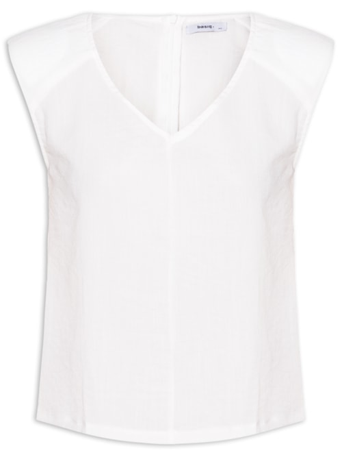 Blusa Feminina Decote V – Off White