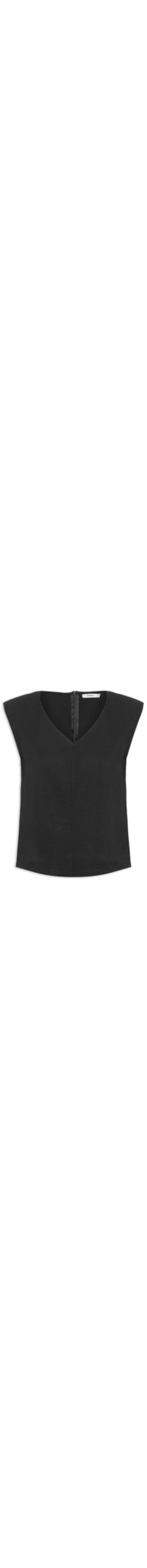 Blusa Feminina Decote V - Preto