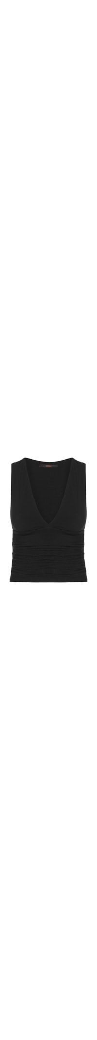 Blusa Feminina Decote V Recorte Cintura - Preto