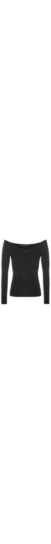 Blusa Feminina Decote V Tricot - Preto