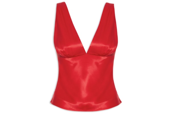 Blusa Feminina Decote V - Vermelho