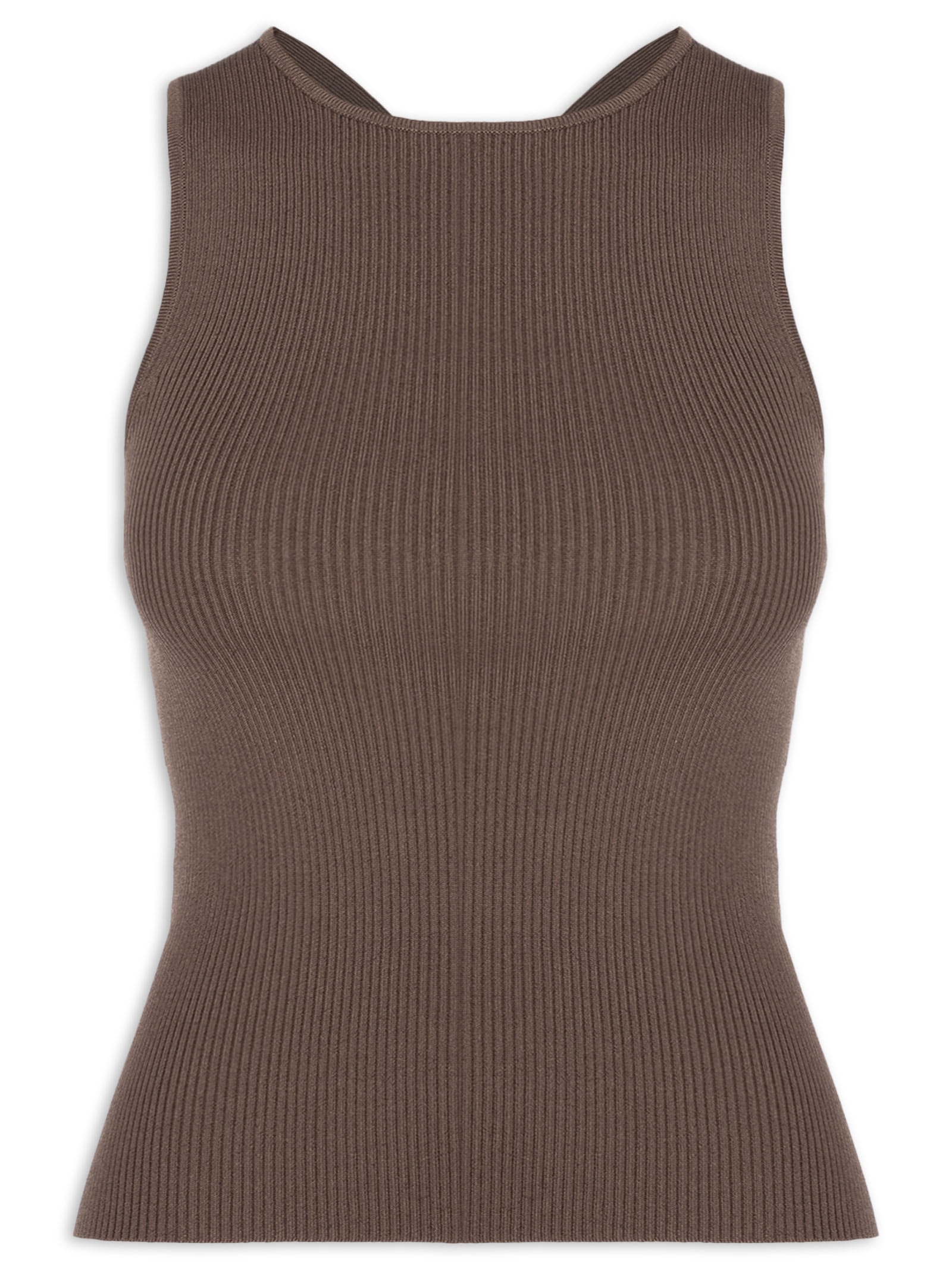 Blusa Feminina Decote X Costas Vazado Marrom Animale