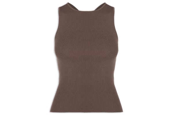 Blusa Feminina Decote X Costas Vazado - Marrom