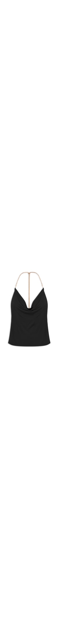 Blusa Feminina Degagê Alça Metal - Preto