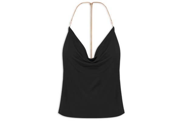Blusa Feminina Degagê Alça Metal - Preto