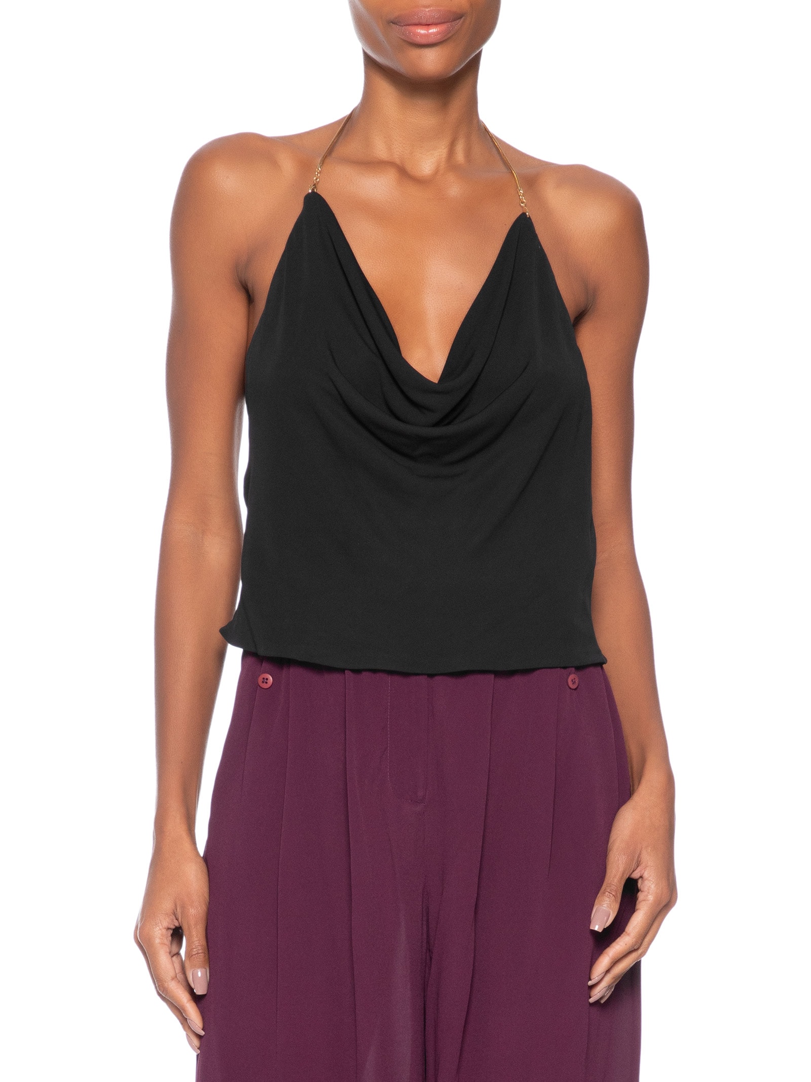 Blusa Feminina Degagê Alça Metal Preto Animale