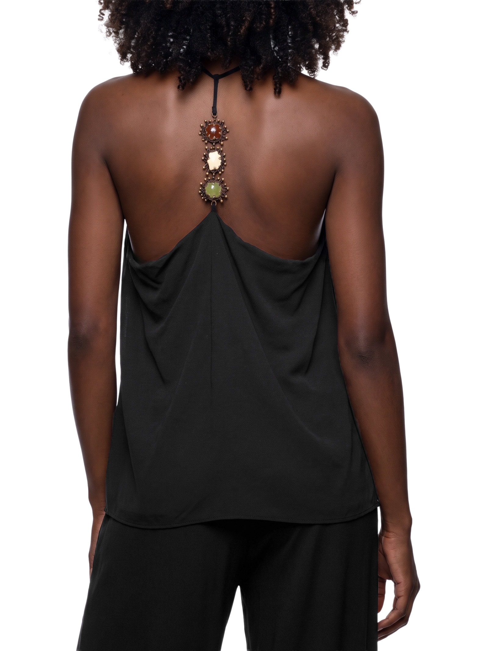 Blusa Feminina Degagê de Alça com Metal Costas – Preto My Favorite