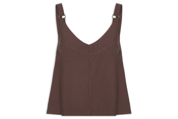 Blusa Feminina Detalhe Alça - Marrom