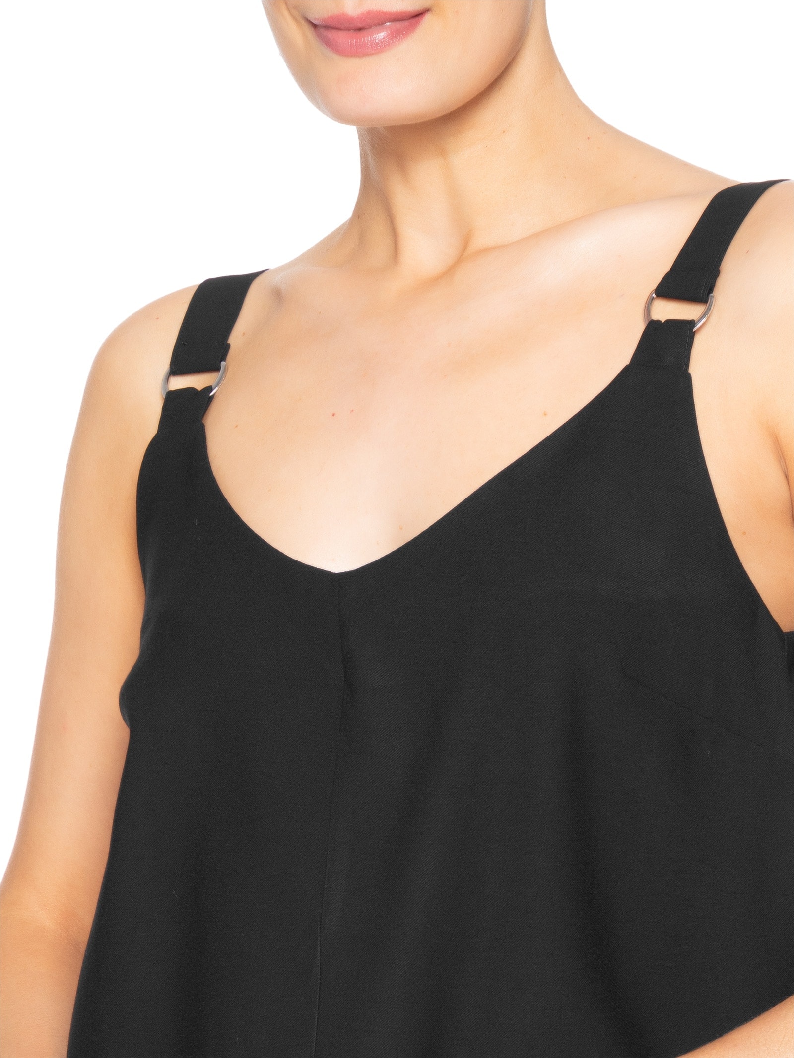 Blusa Feminina Detalhe Alça Preto Basiq