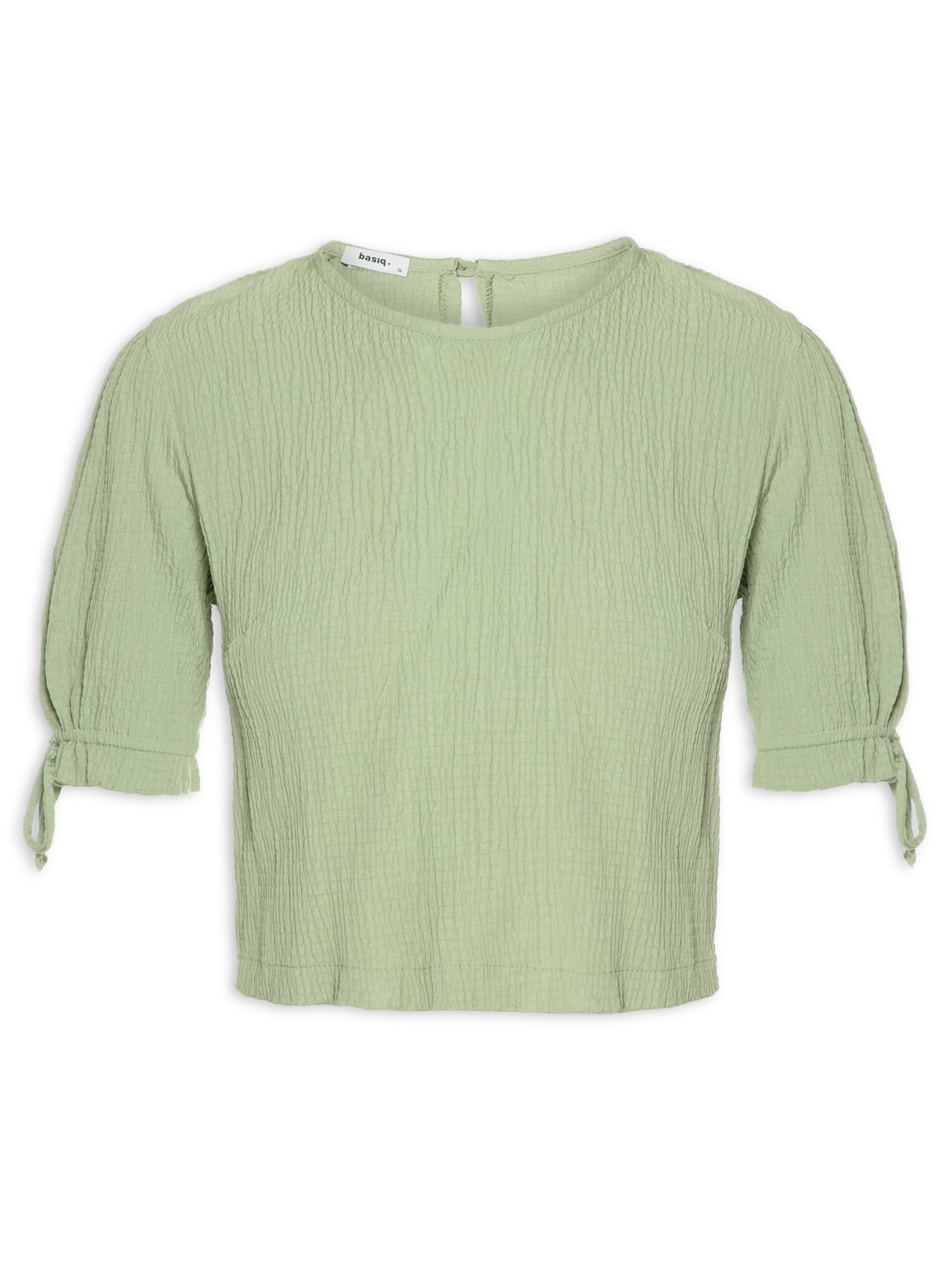 Blusa Feminina Detalhe Manga Babadinho Verde Basiq