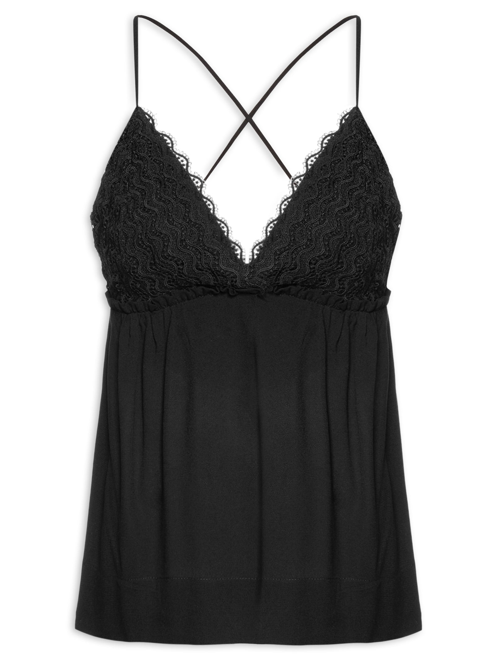 Blusa Feminina Detalhe Renda  Preto Dress To