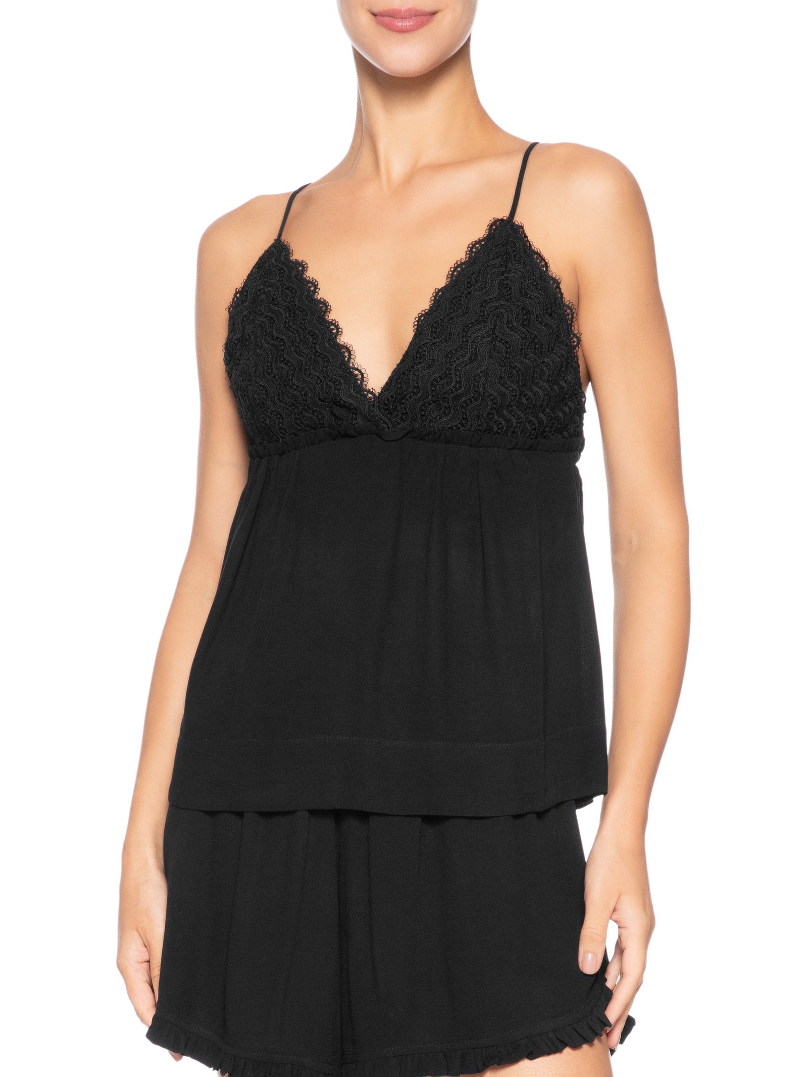 Blusa Feminina Detalhe Renda  Preto Dress To