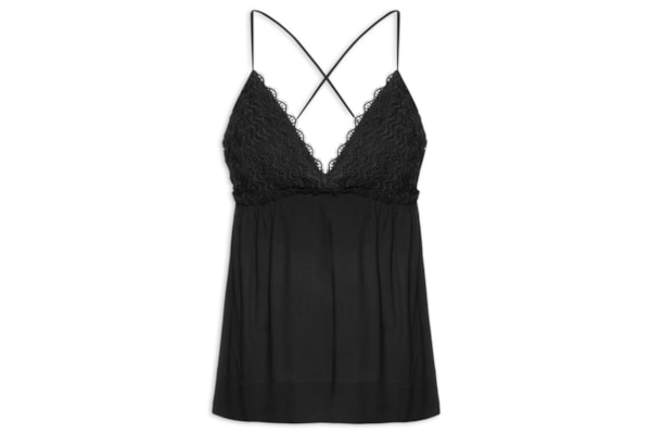 Blusa Feminina Detalhe Renda  – Preto
