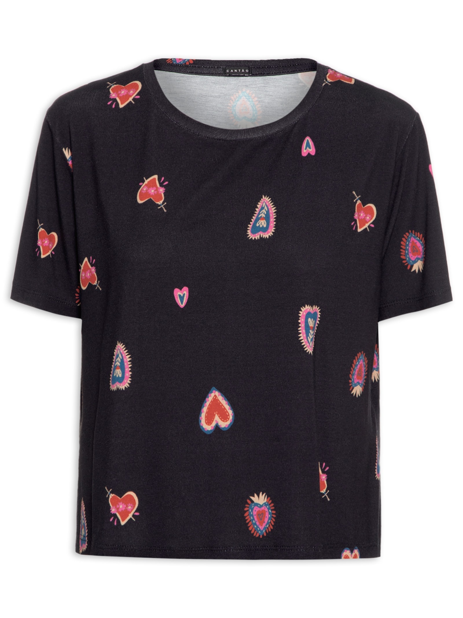 Blusa Feminina Digital Est Ternura Preto Cantão