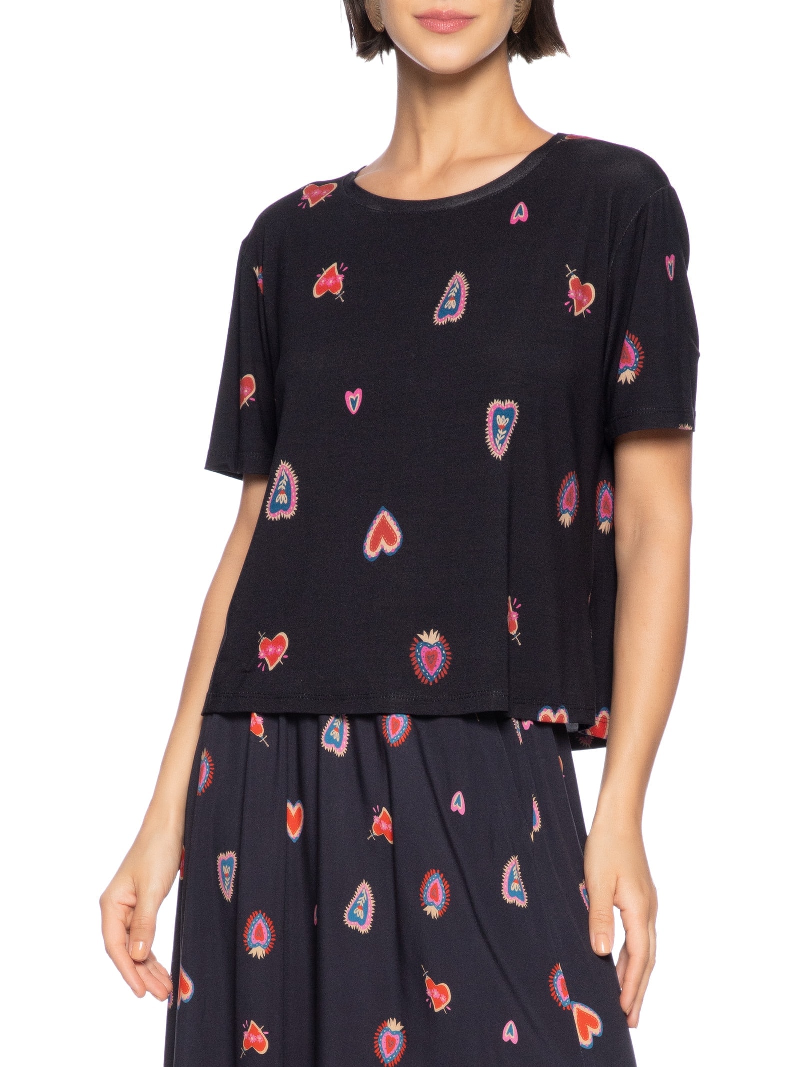 Blusa Feminina Digital Est Ternura Preto Cantão