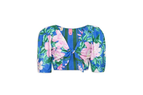Blusa Feminina Double Floral Pintado - Azul