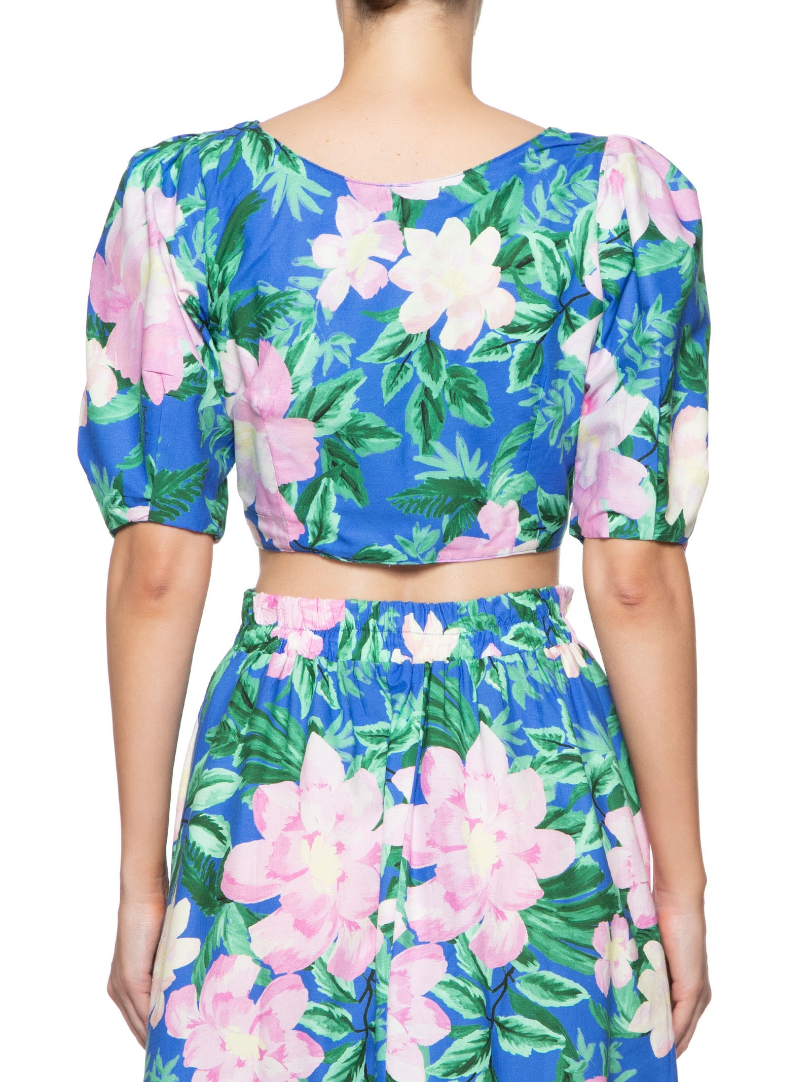 Blusa Feminina Double Floral Pintado Azul Farm