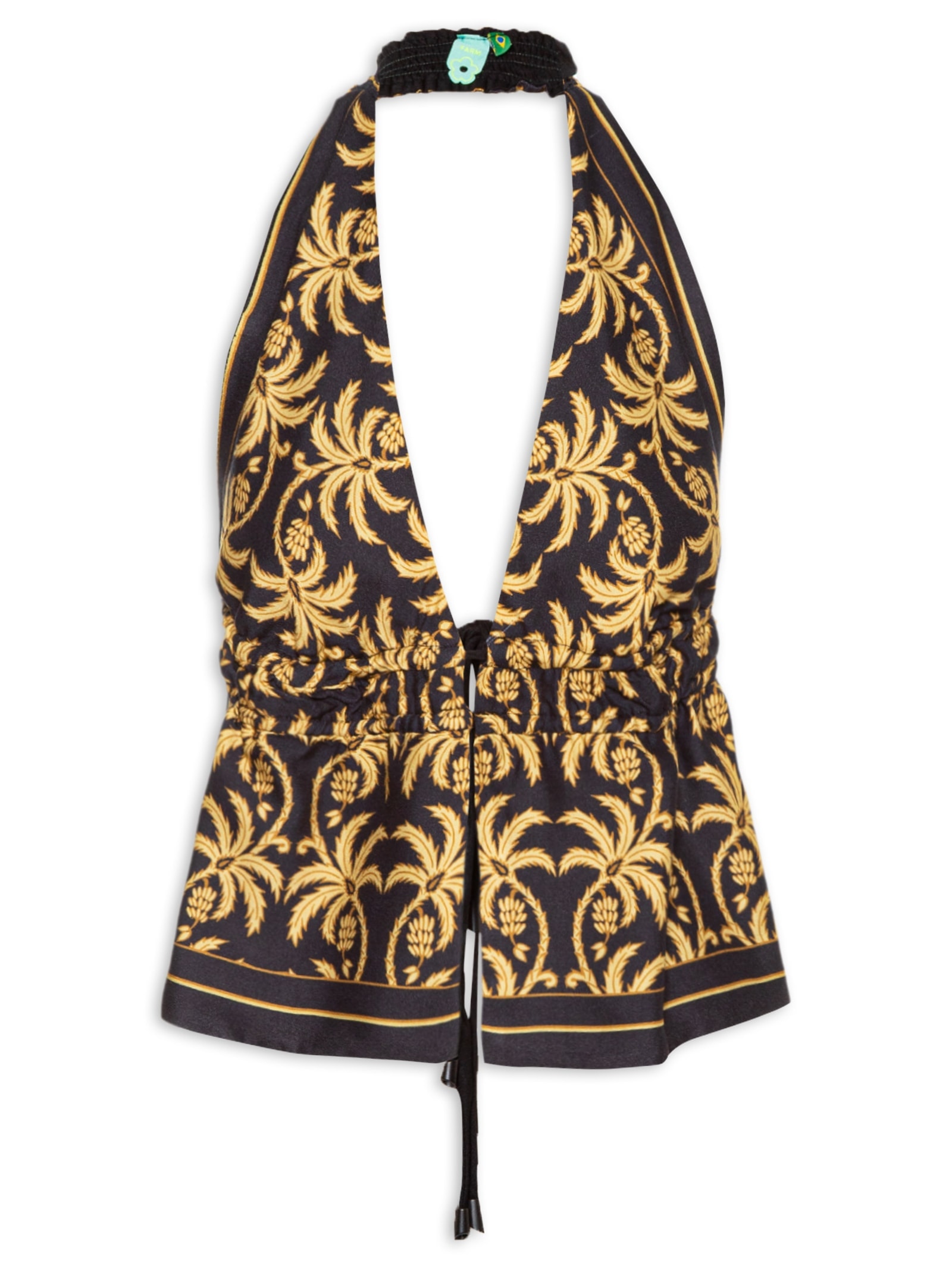  Blusa Feminina Double Lenço Trancoso Preto Farm