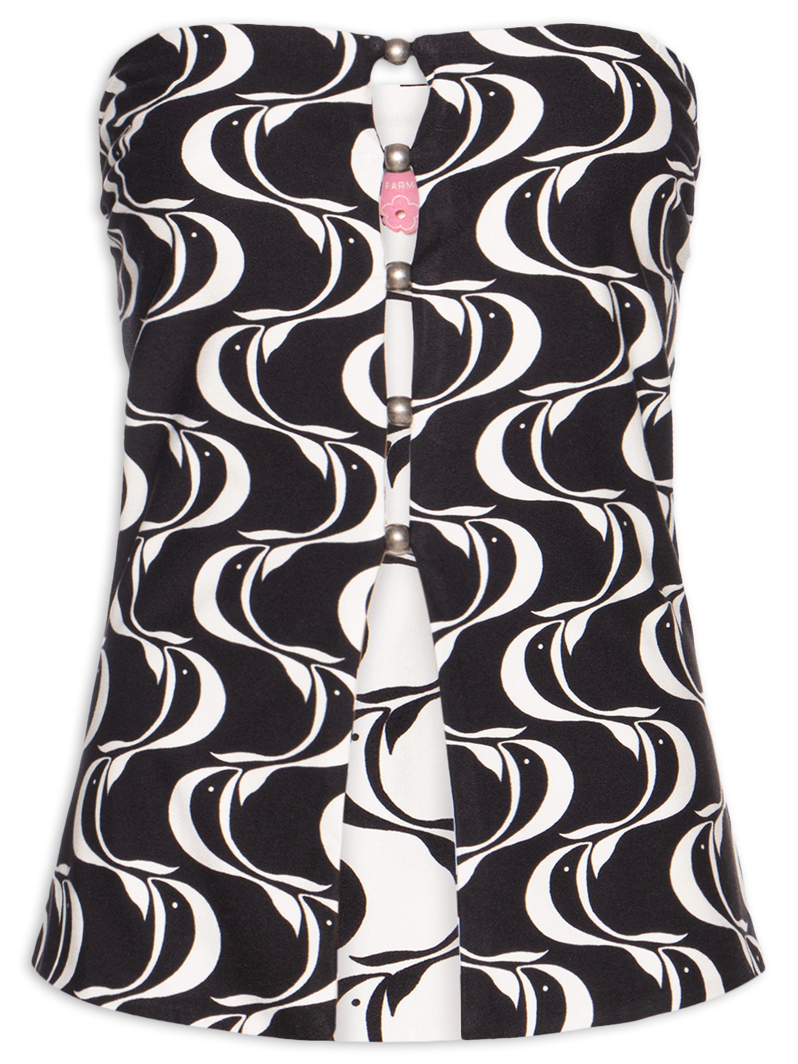 Blusa Feminina Double Sem Alça Peixe Copa Preto Farm