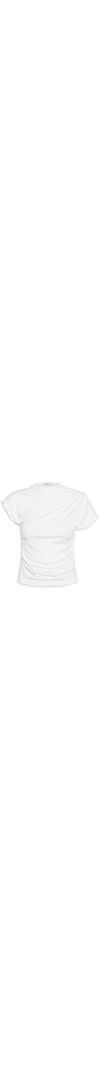 Blusa Feminina Drapeada Assimétrica - Branco