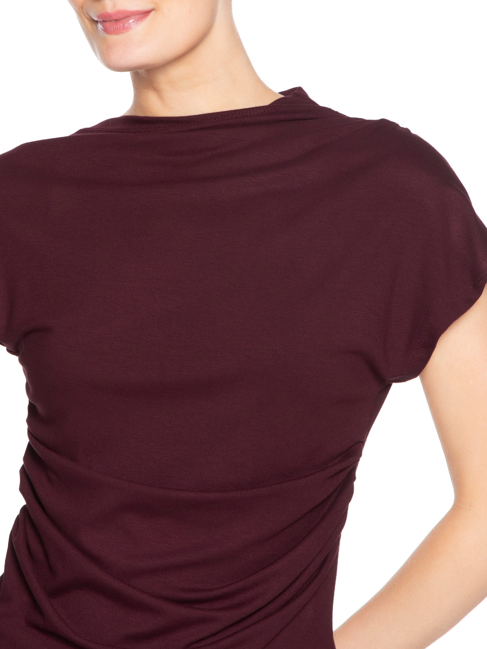 Blusa Feminina Drapeada Assimétrica Vermelho Basiq