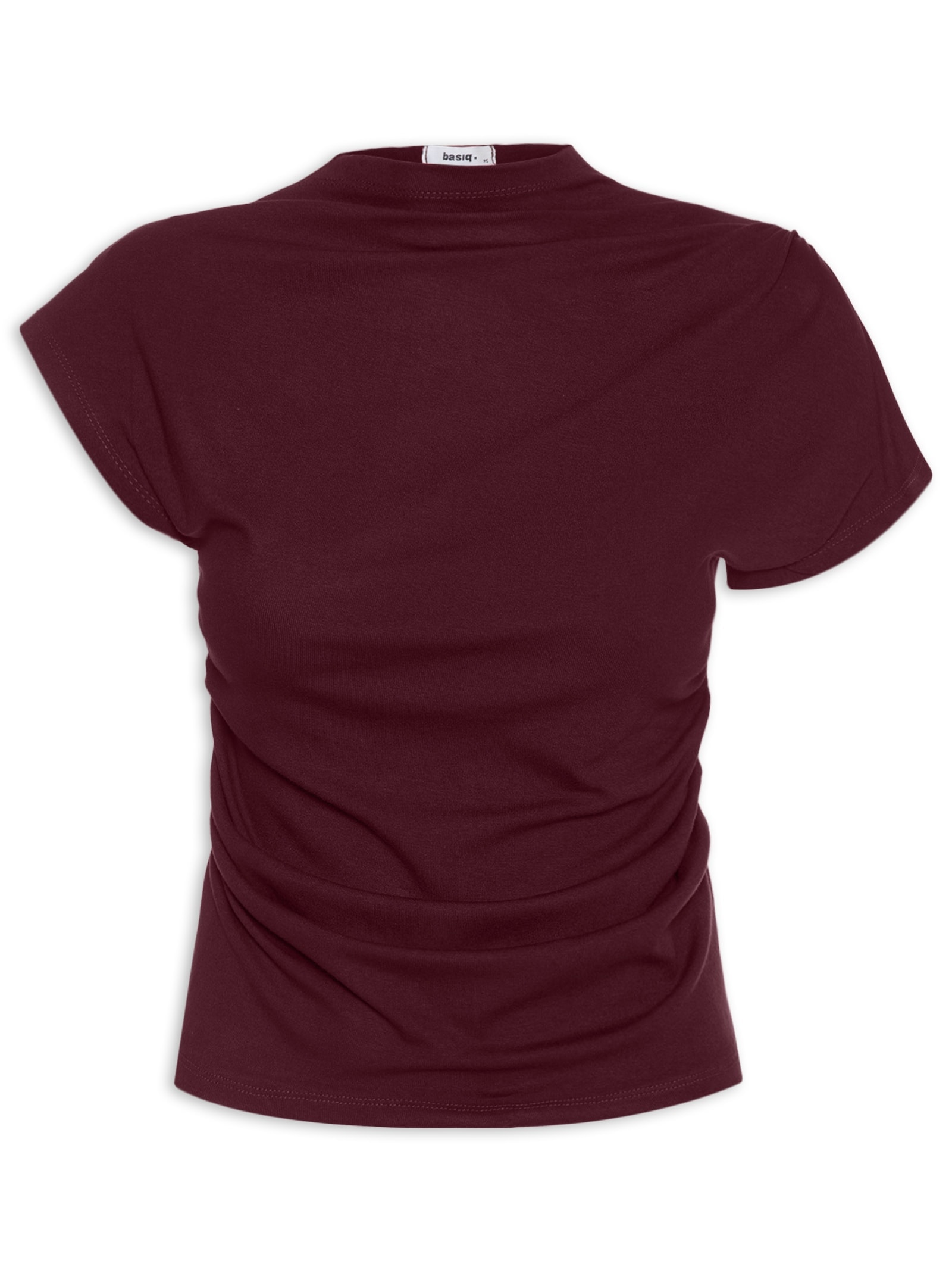 Blusa Feminina Drapeada Assimétrica Vermelho Basiq