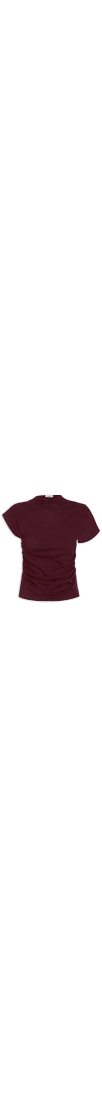 Blusa Feminina Drapeada Assimétrica - Vermelho