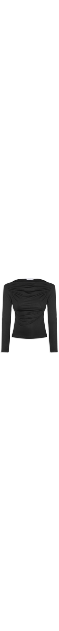 Blusa Feminina Drapeada Manga Longa - Preto