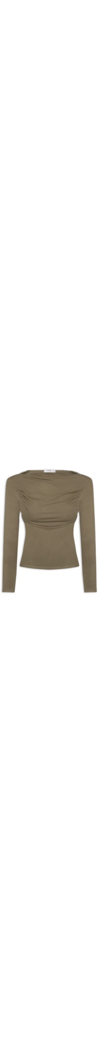 Blusa Feminina Drapeada Manga Longa - Verde