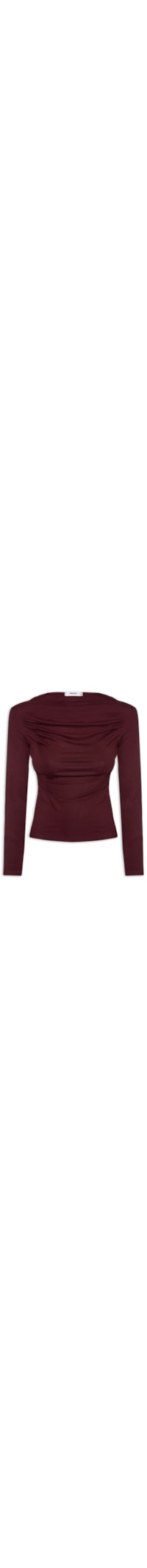 Blusa Feminina Drapeada Manga Longa - Vermelho