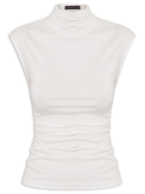 Blusa Feminina Drapeada – Off White