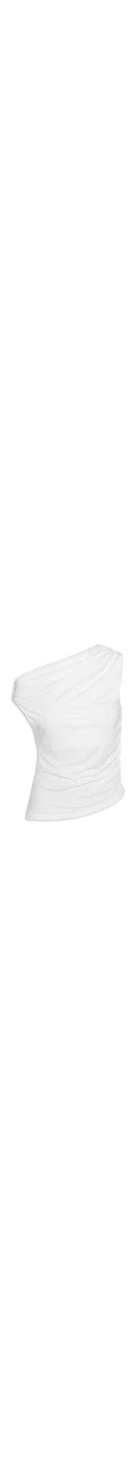 Blusa Feminina Drapeada Ombro Único – Branco