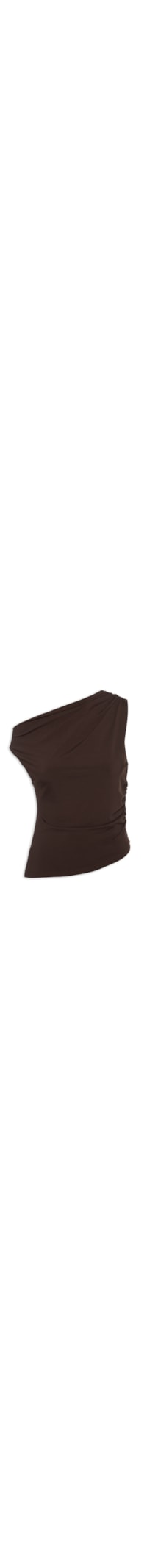 Blusa Feminina Drapeada Ombro Único – Marrom
