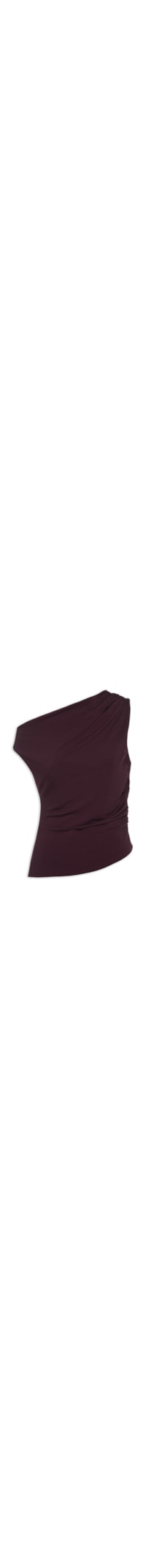 Blusa Feminina Drapeada Ombro Único – Vermelho