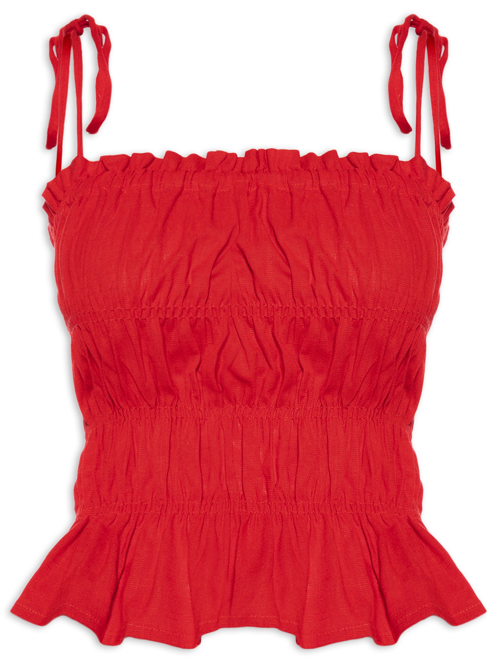 Blusa Feminina Drica Porto Pimenta Vermelho Panô