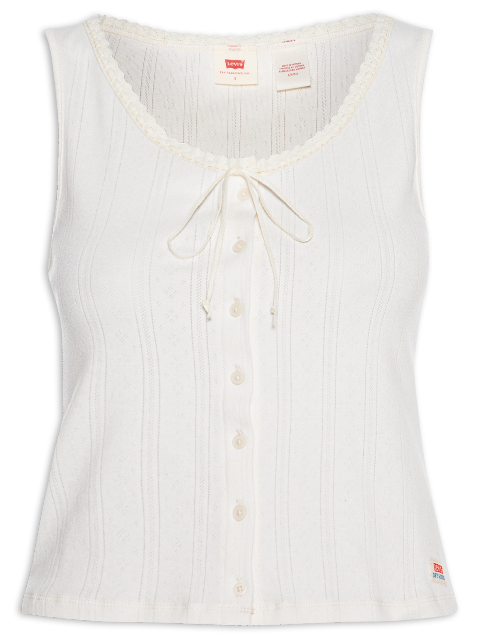 Blusa Feminina Dry Goods Pointelle Lace Tank Off White Levi's