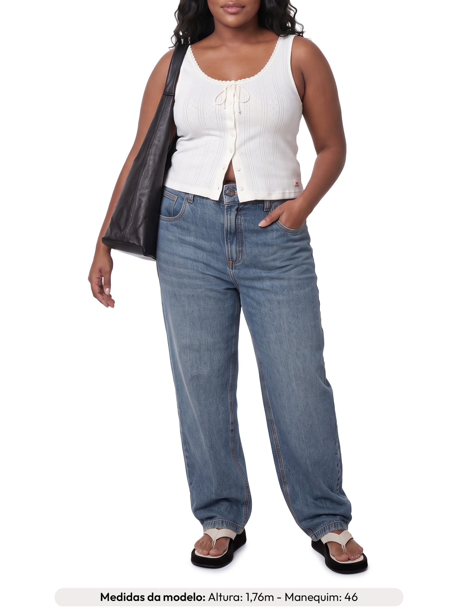 Blusa Feminina Dry Goods Pointelle Lace Tank Off White Levi's