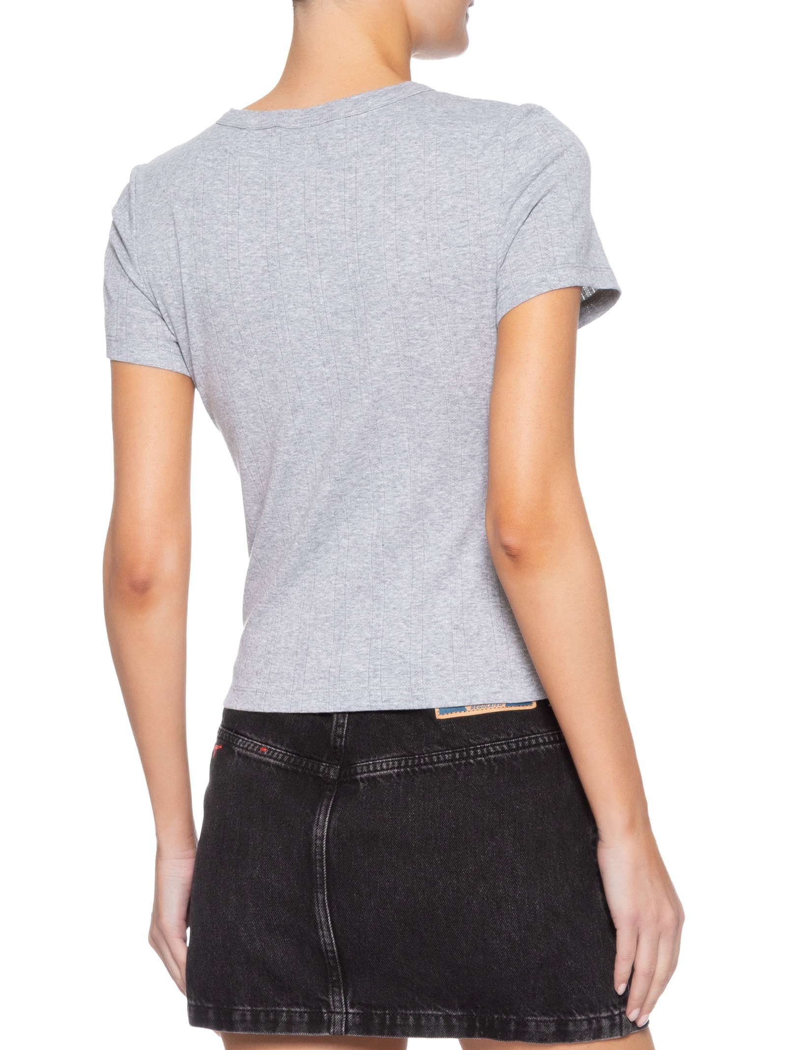 Blusa Feminina Dry Goods Pointelle Ss Henley Cinza Levi's