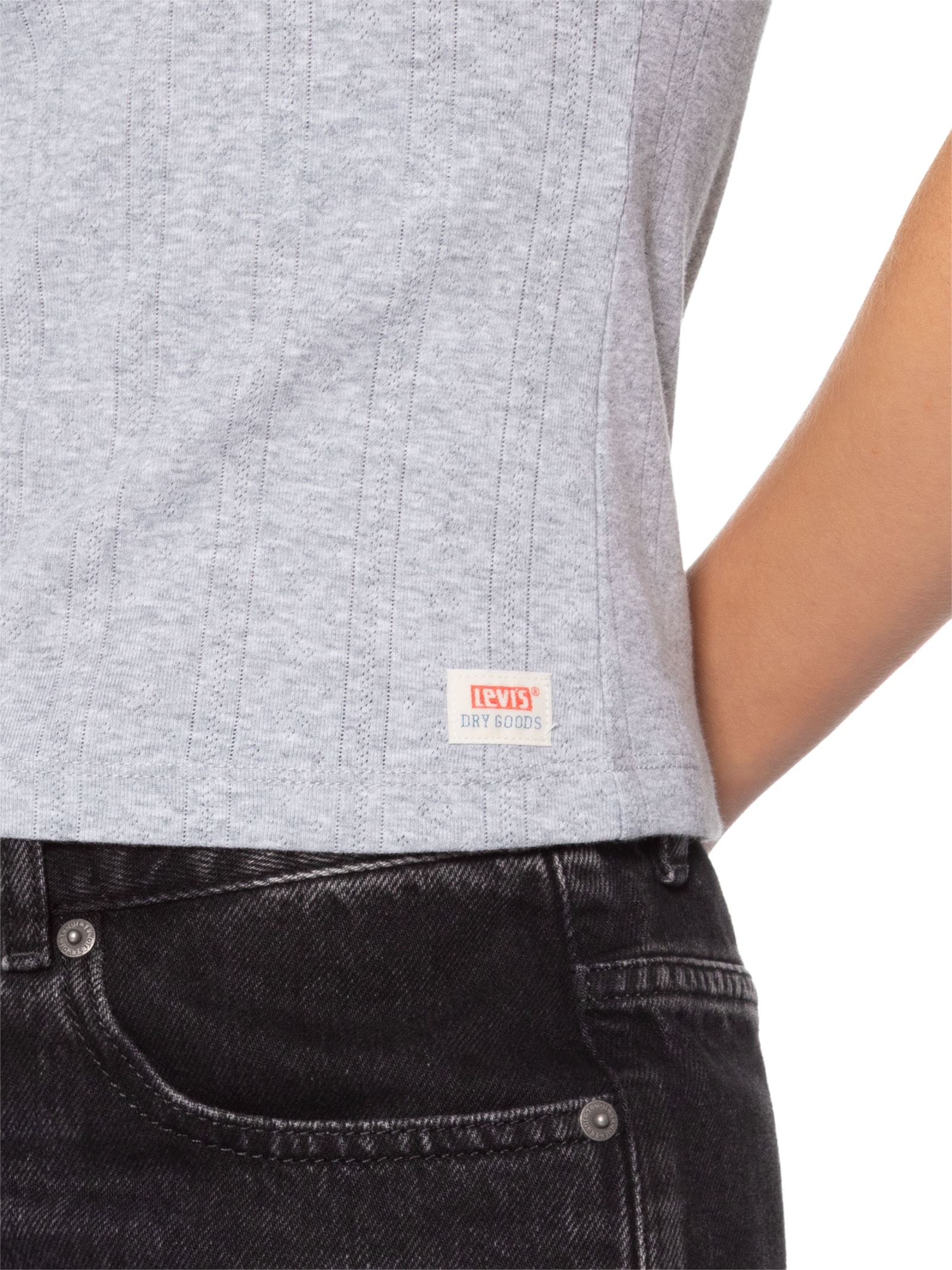 Blusa Feminina Dry Goods Pointelle Ss Henley Cinza Levi's