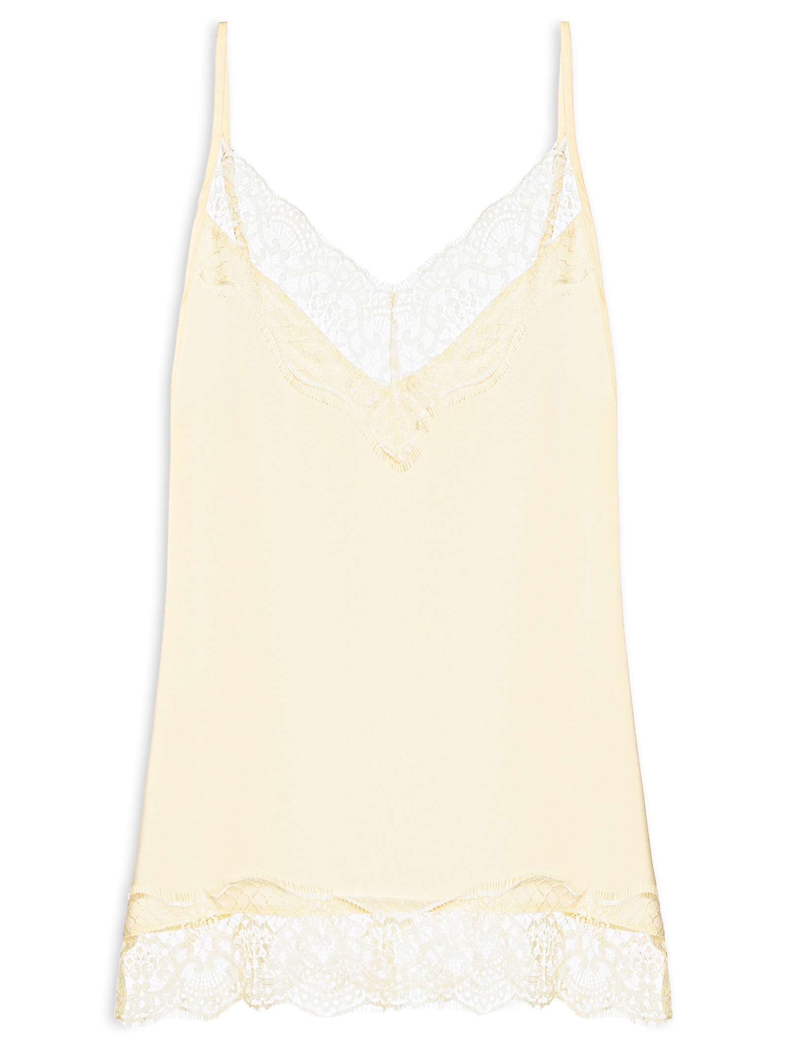 Blusa Feminina Em Cetim Com Renda Amarelo Market 33