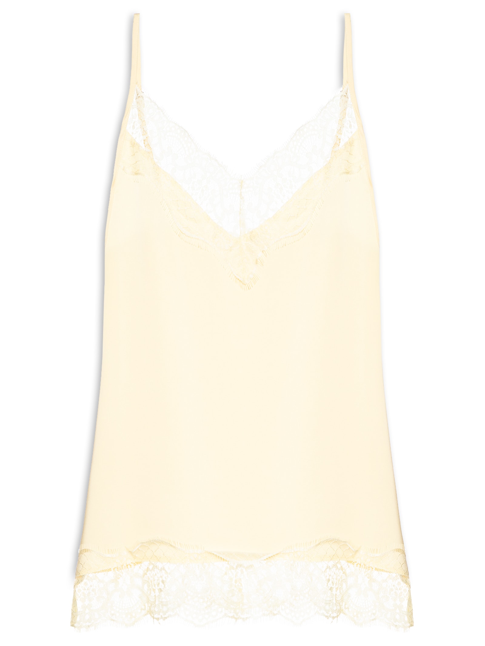 Blusa Feminina Em Cetim Com Renda Amarelo Market 33