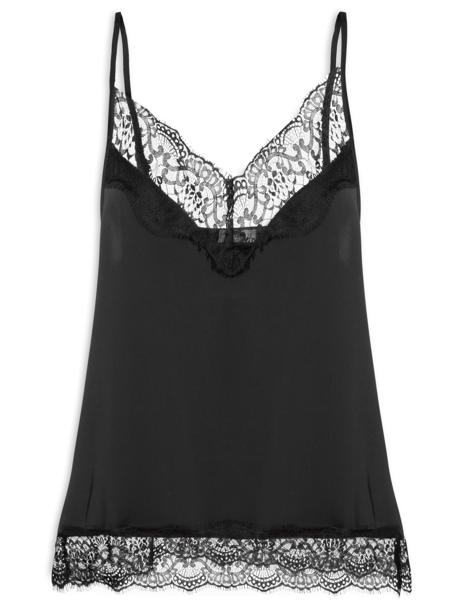 Blusa Feminina Em Cetim Com Renda Preto Market 33