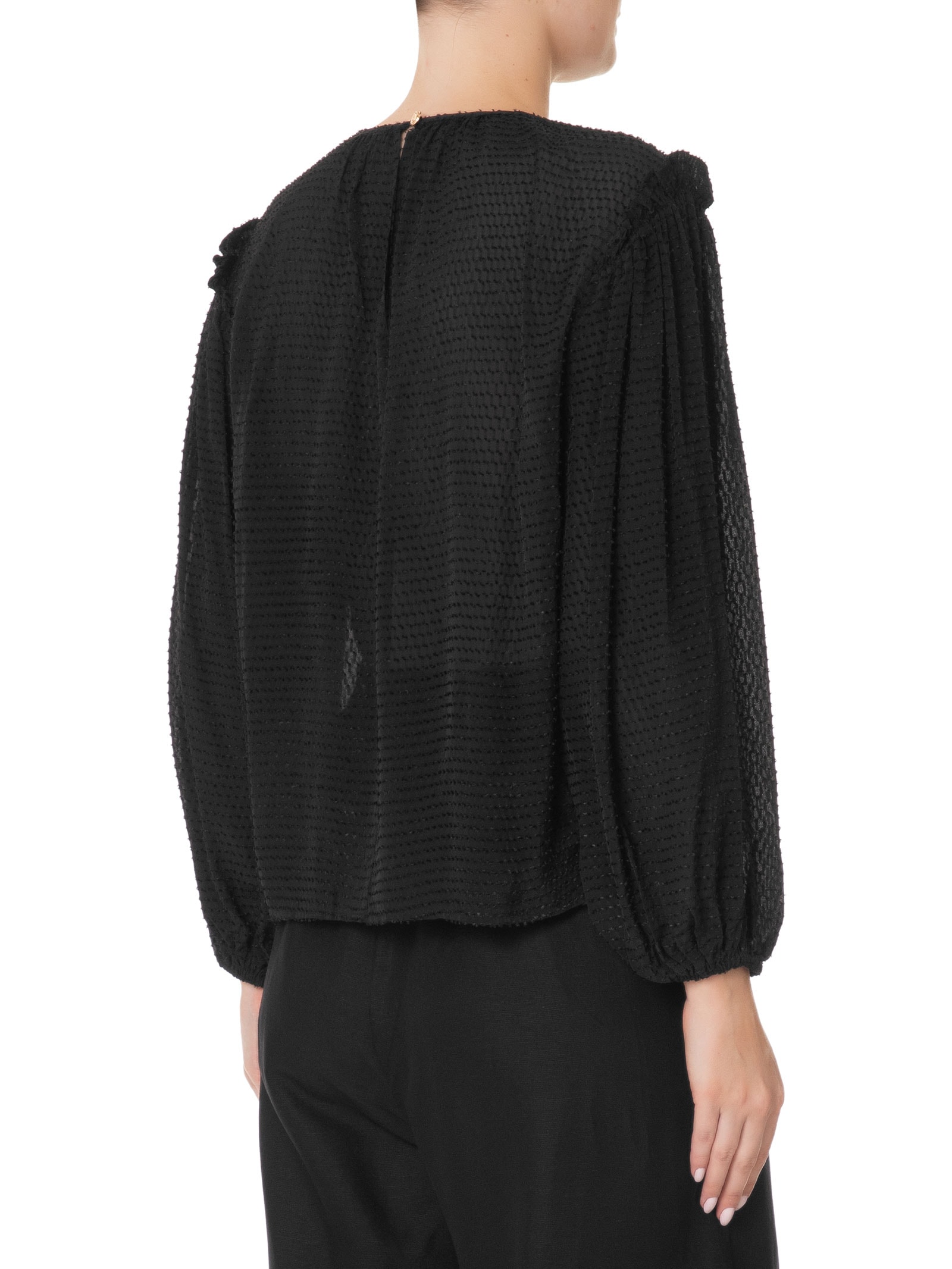 Blusa Feminina Em GGT Com Circulos Bordados- Preto Animale