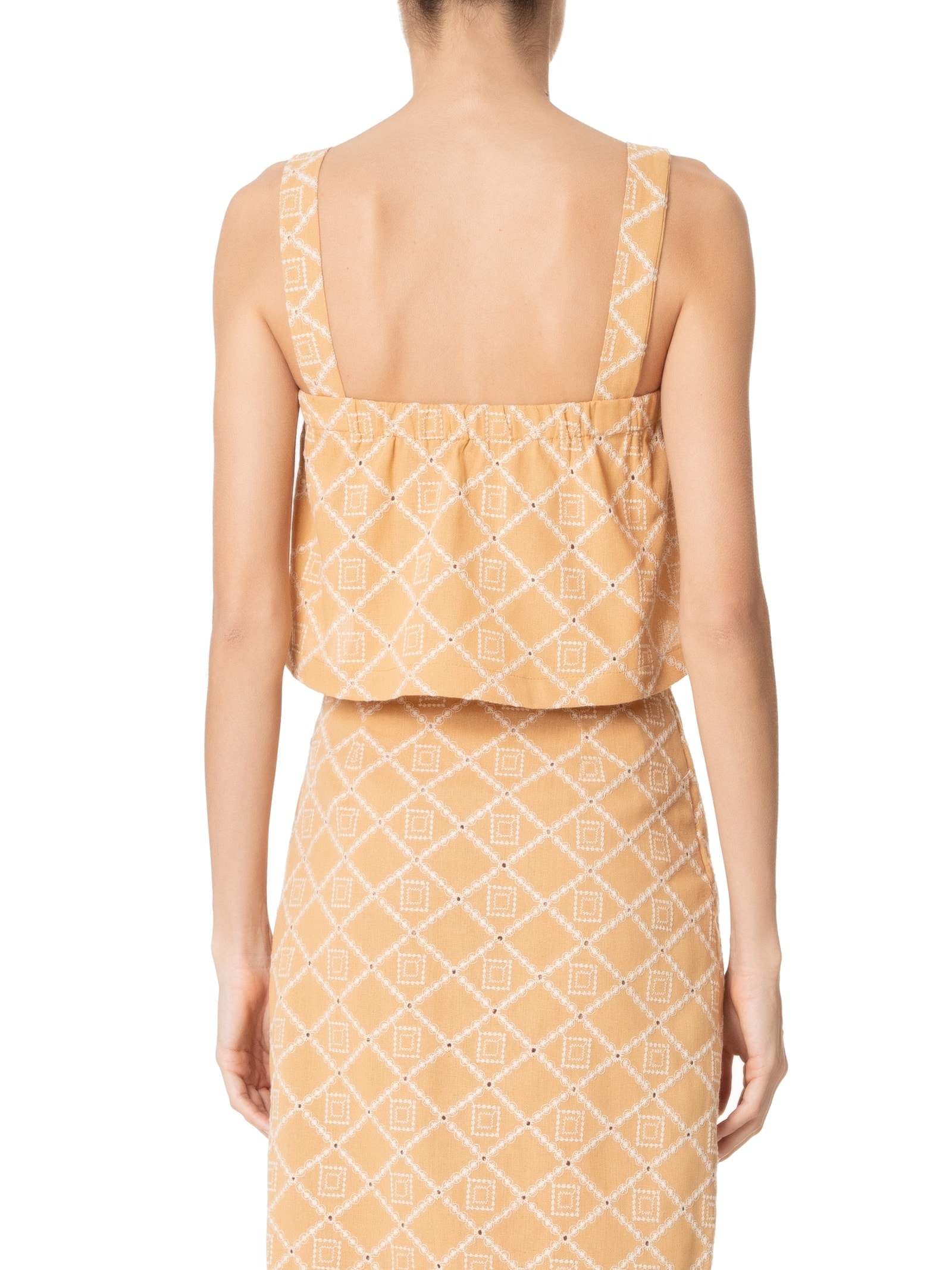 Blusa Feminina em Linho Misto Bordado Bege '2Essential